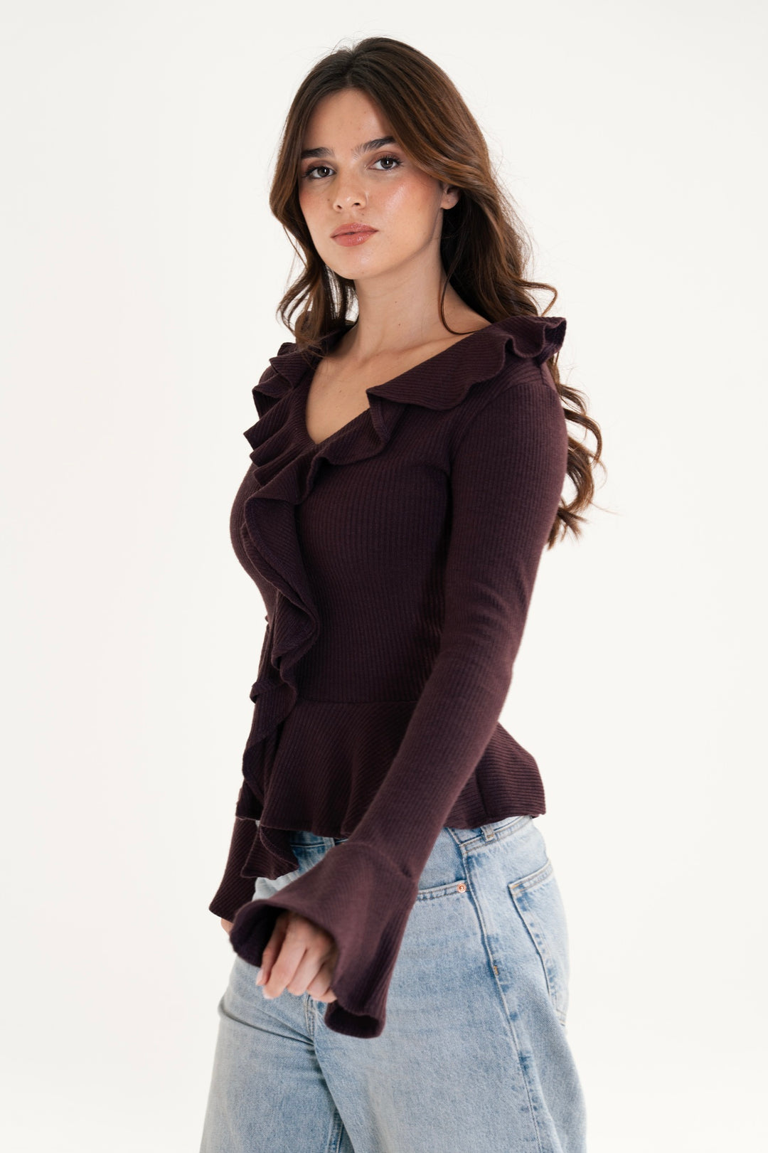 The Ruffled Knit Top