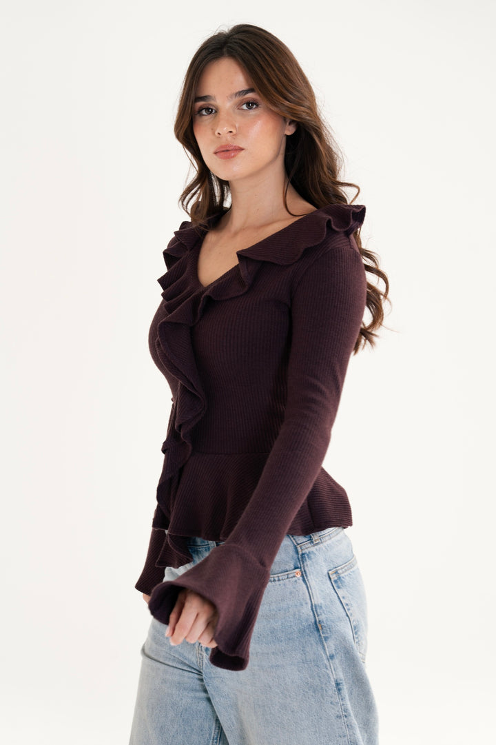 The Ruffled Knit Top