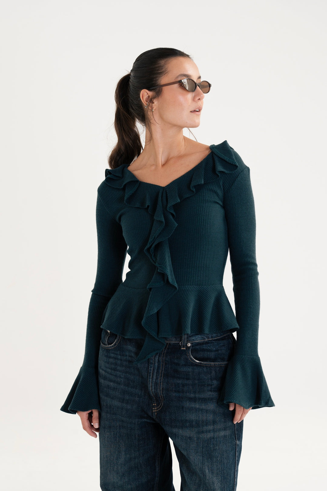 The Ruffled Knit Top