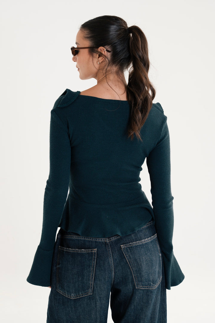 The Ruffled Knit Top