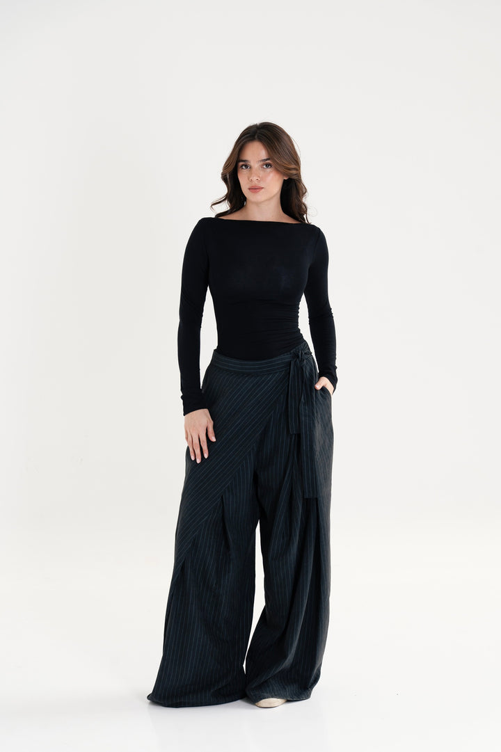 The Striped Wrap Pants