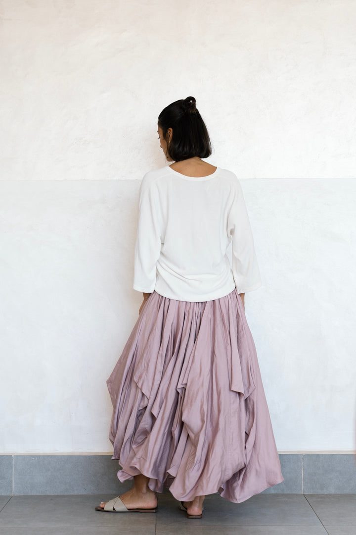 Draped Maxi Skirt - Powder Pink