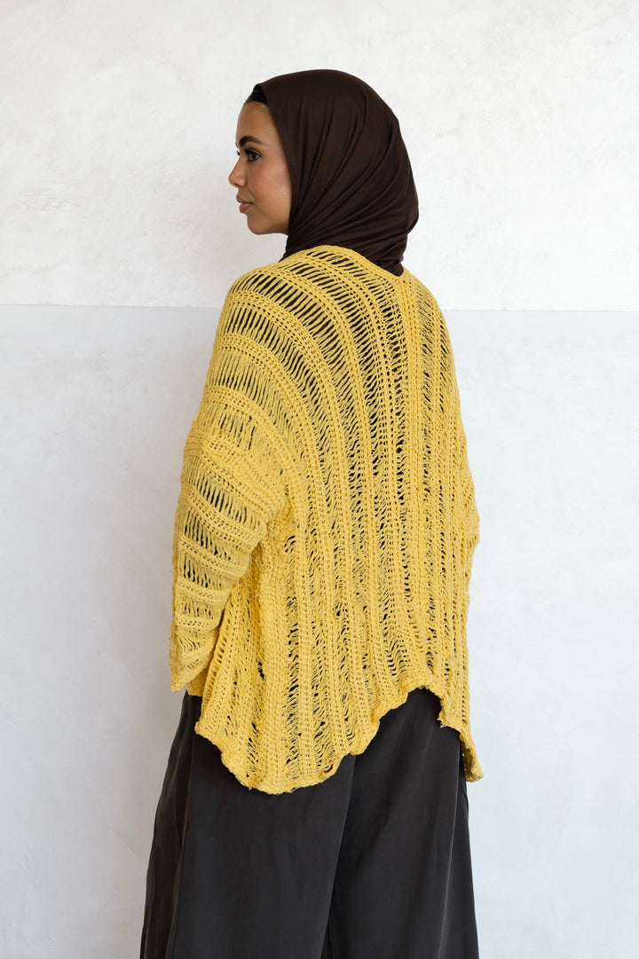 Summer Knit Cardigan - Yellow