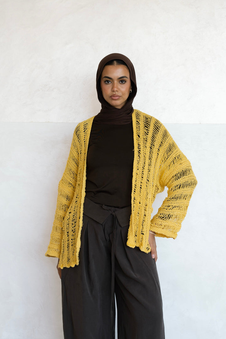 Summer Knit Cardigan - Yellow
