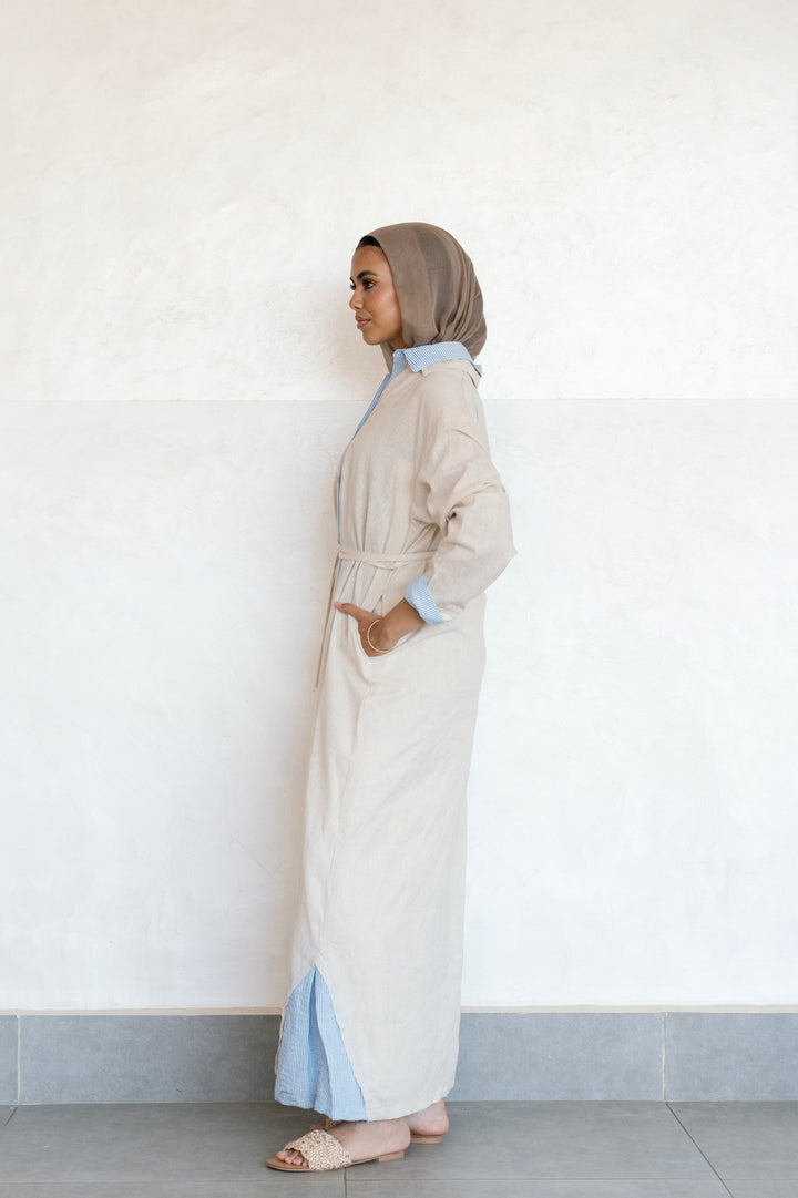 Belted Maxi Shirt Dress
