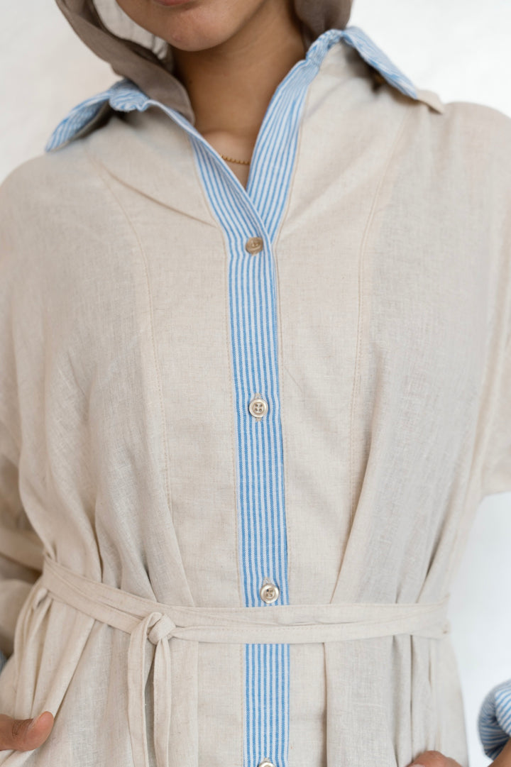 Belted Maxi Shirt Dress