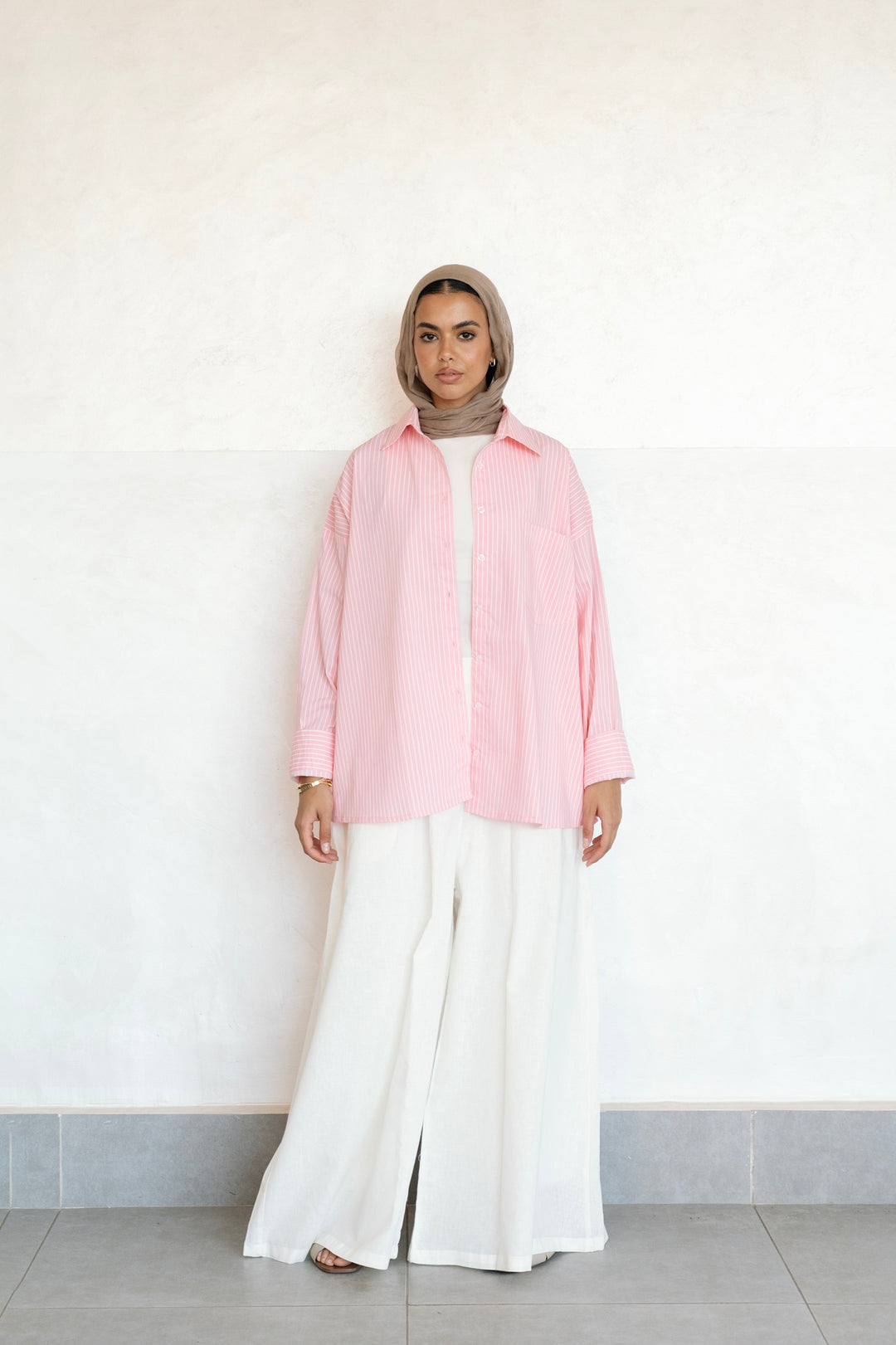 Wide Leg Linen Pants - Off white
