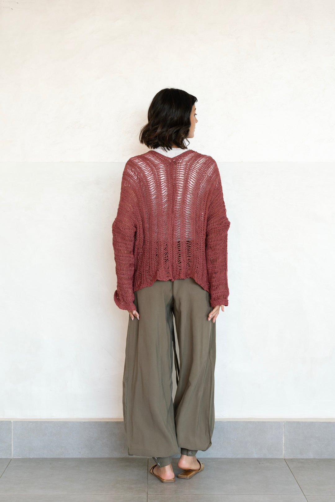 Summer Knit Cardigan - Burgundy