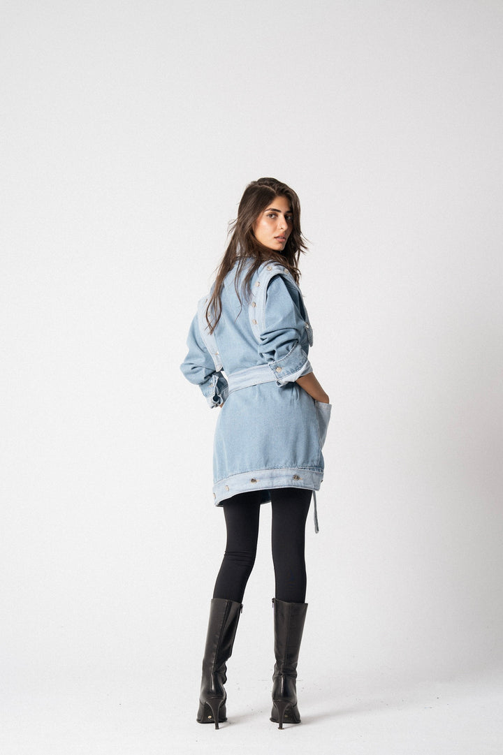 Patched denim jacket