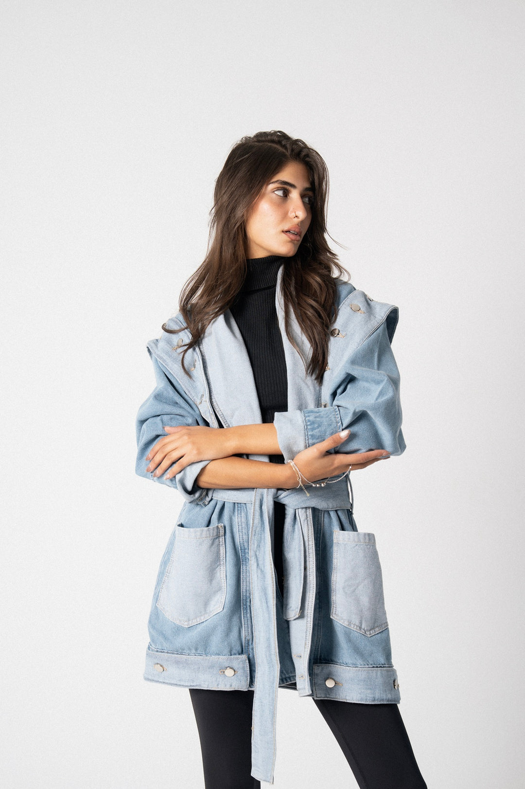 Patched denim jacket