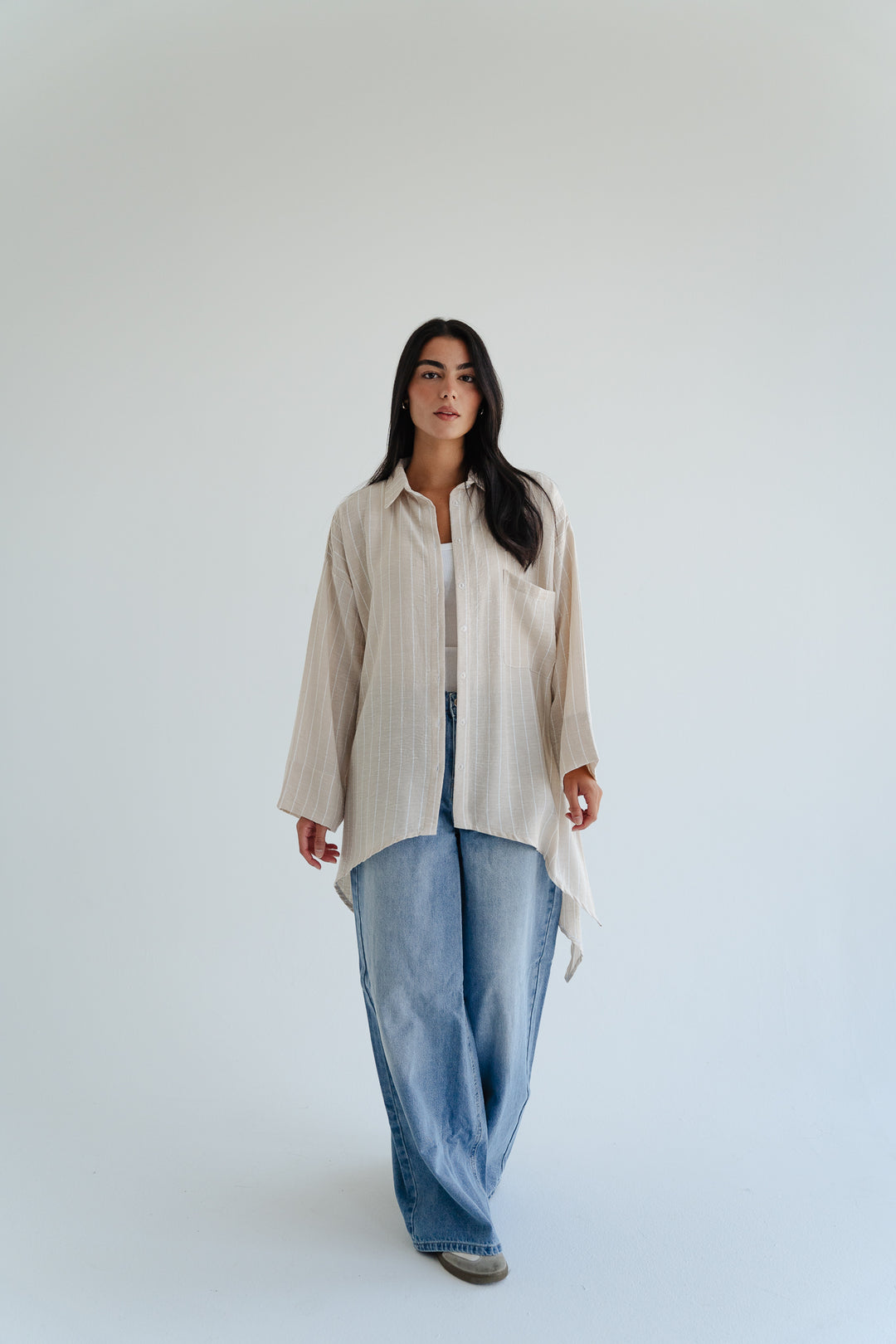 Soft Stripe Oversized Shirt