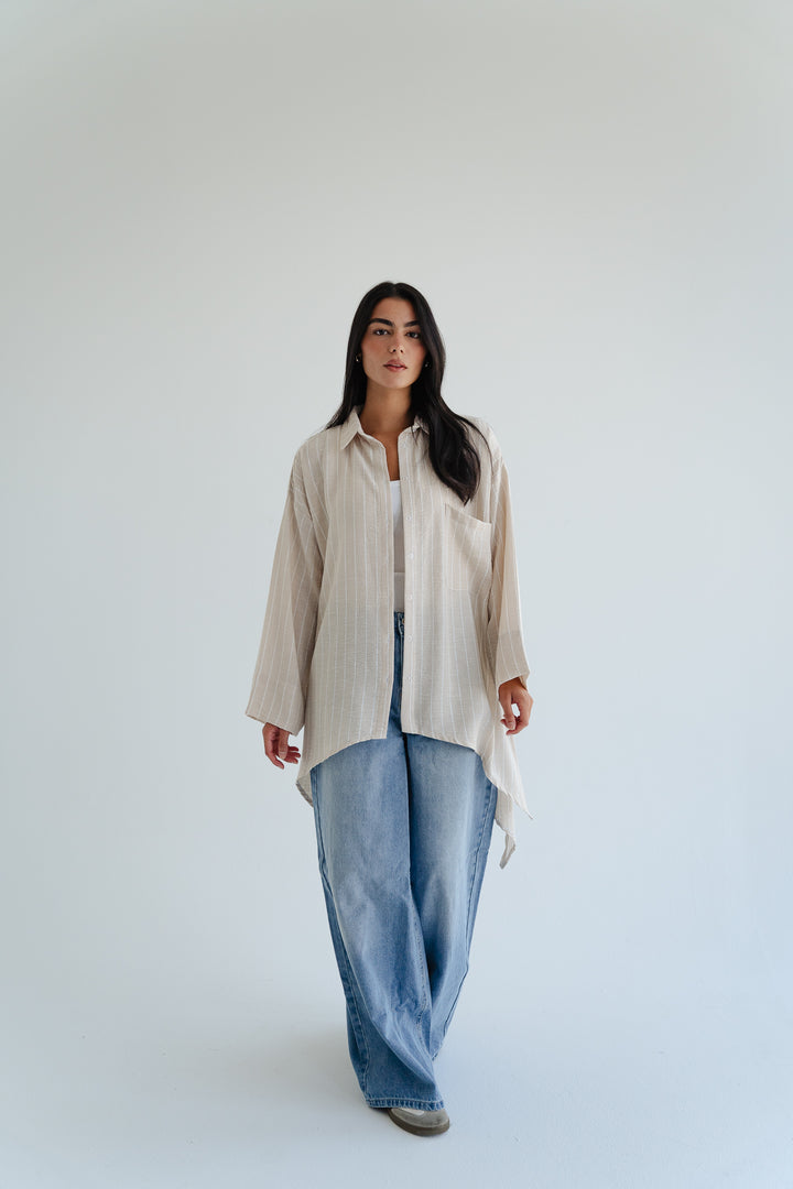 Soft Stripe Oversized Shirt