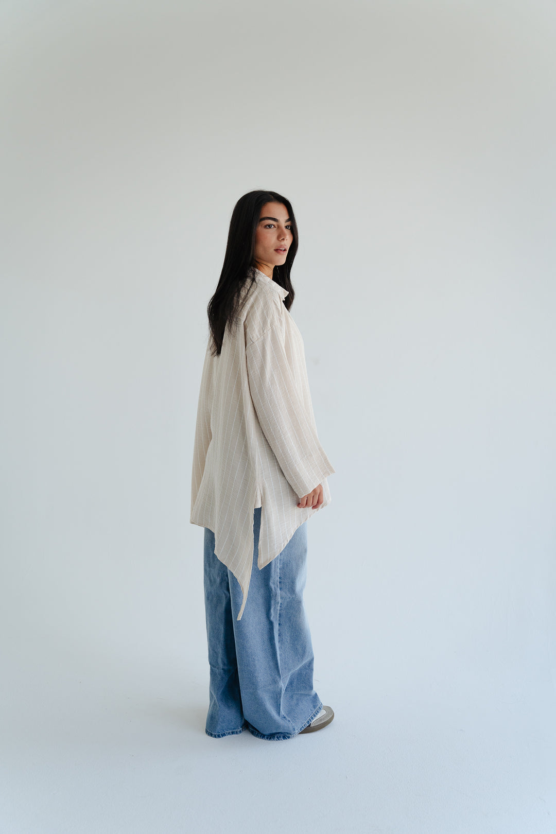 Soft Stripe Oversized Shirt