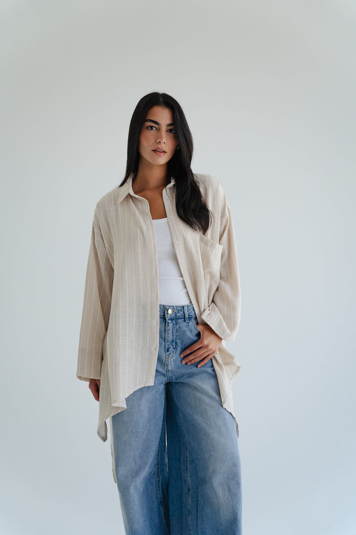 Soft Stripe Oversized Shirt