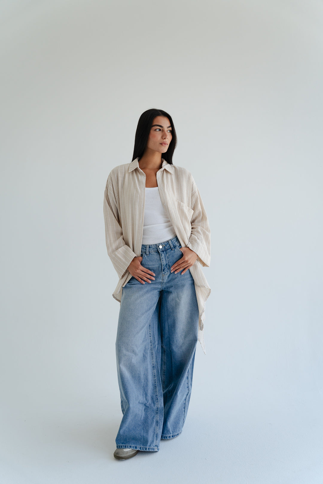 Soft Stripe Oversized Shirt