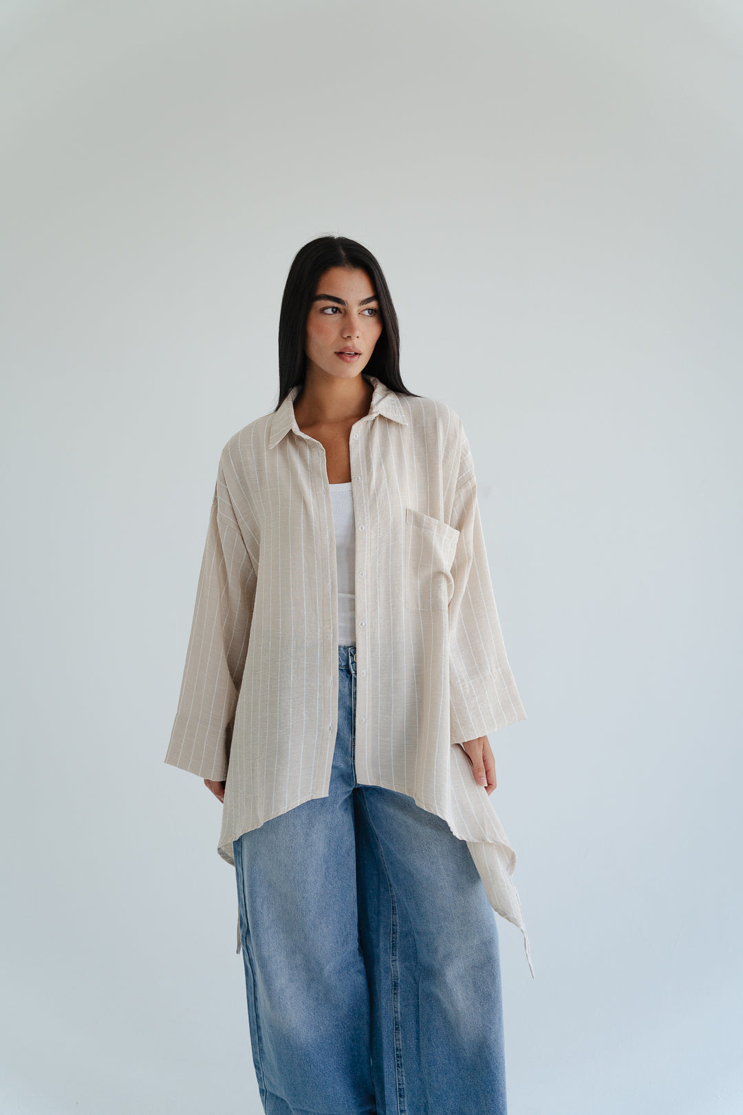 Soft Stripe Oversized Shirt