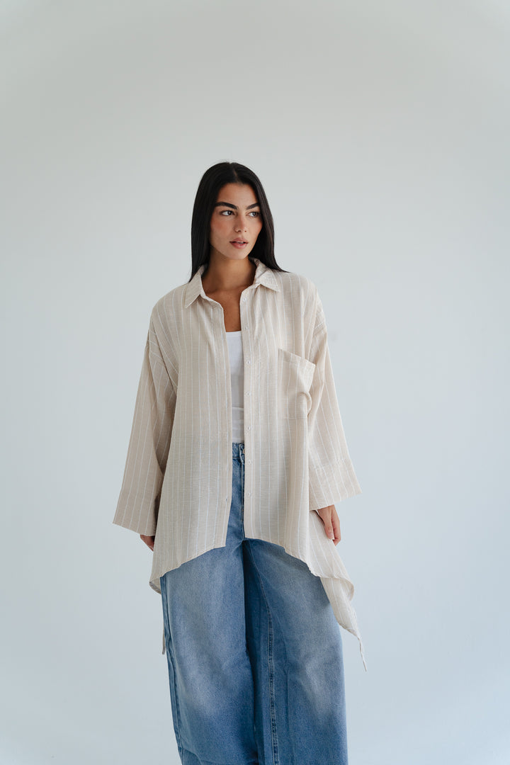 Soft Stripe Oversized Shirt