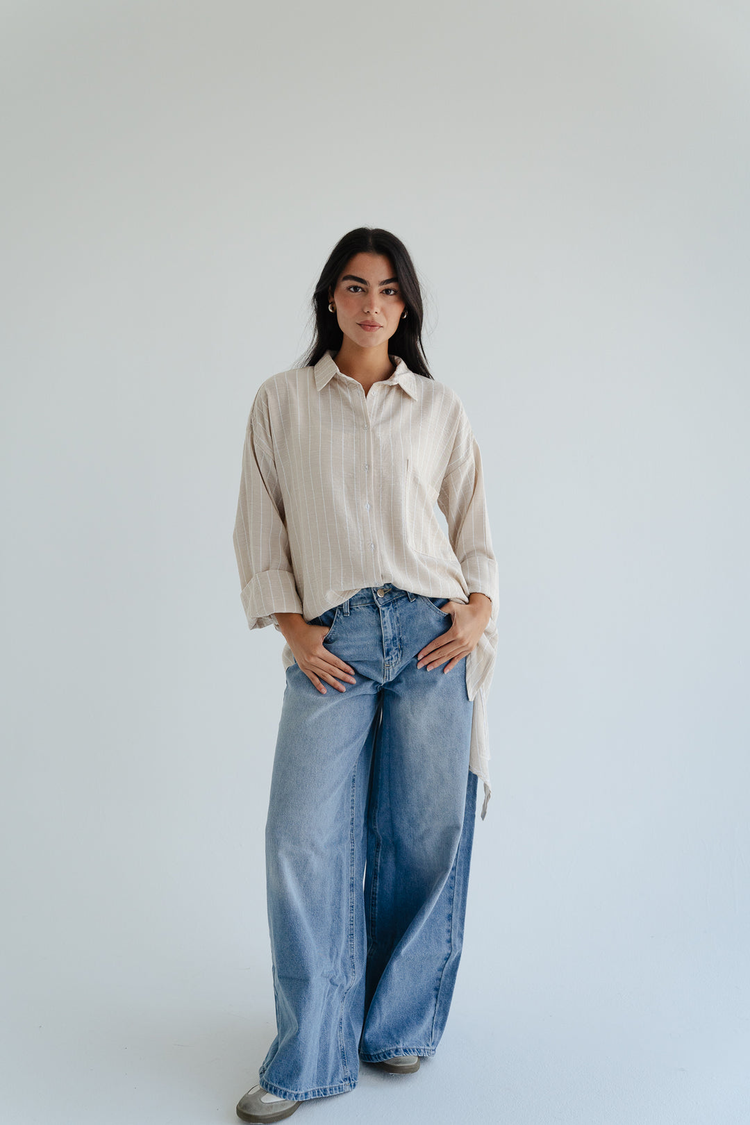Soft Stripe Oversized Shirt
