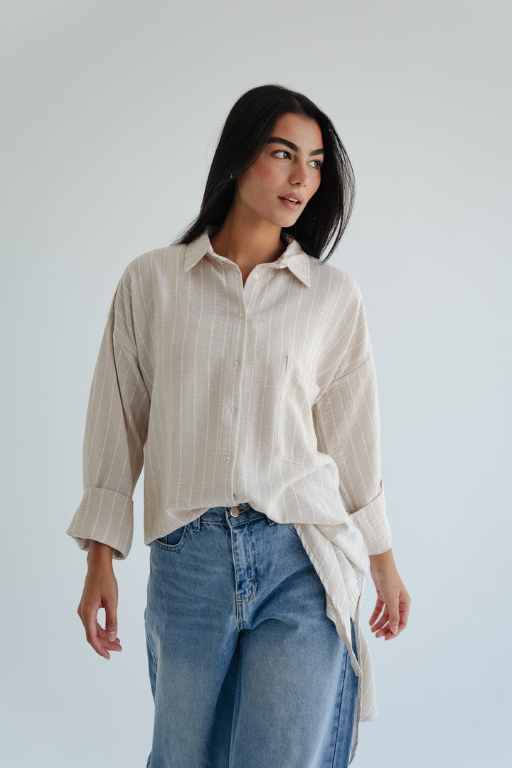 Soft Stripe Oversized Shirt