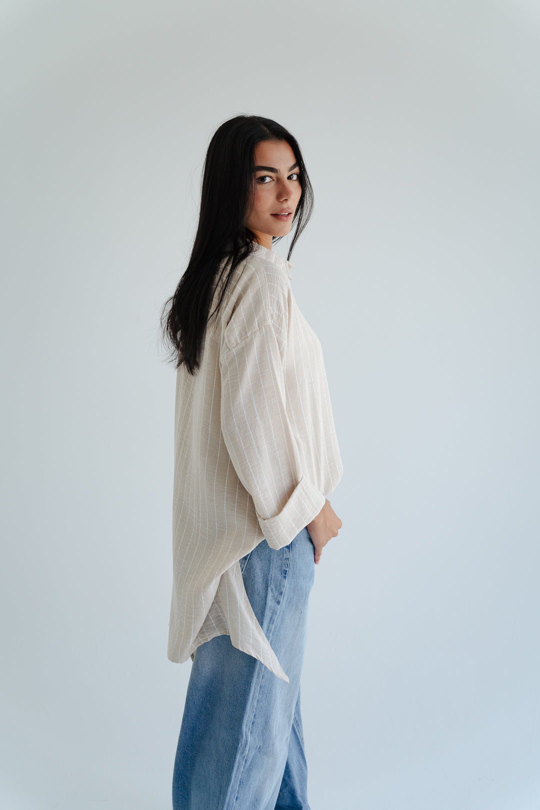Soft Stripe Oversized Shirt