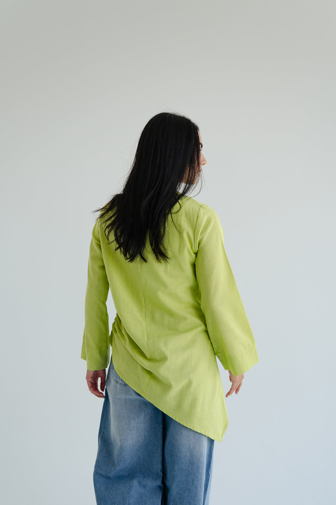 Side Drape Linen Top
