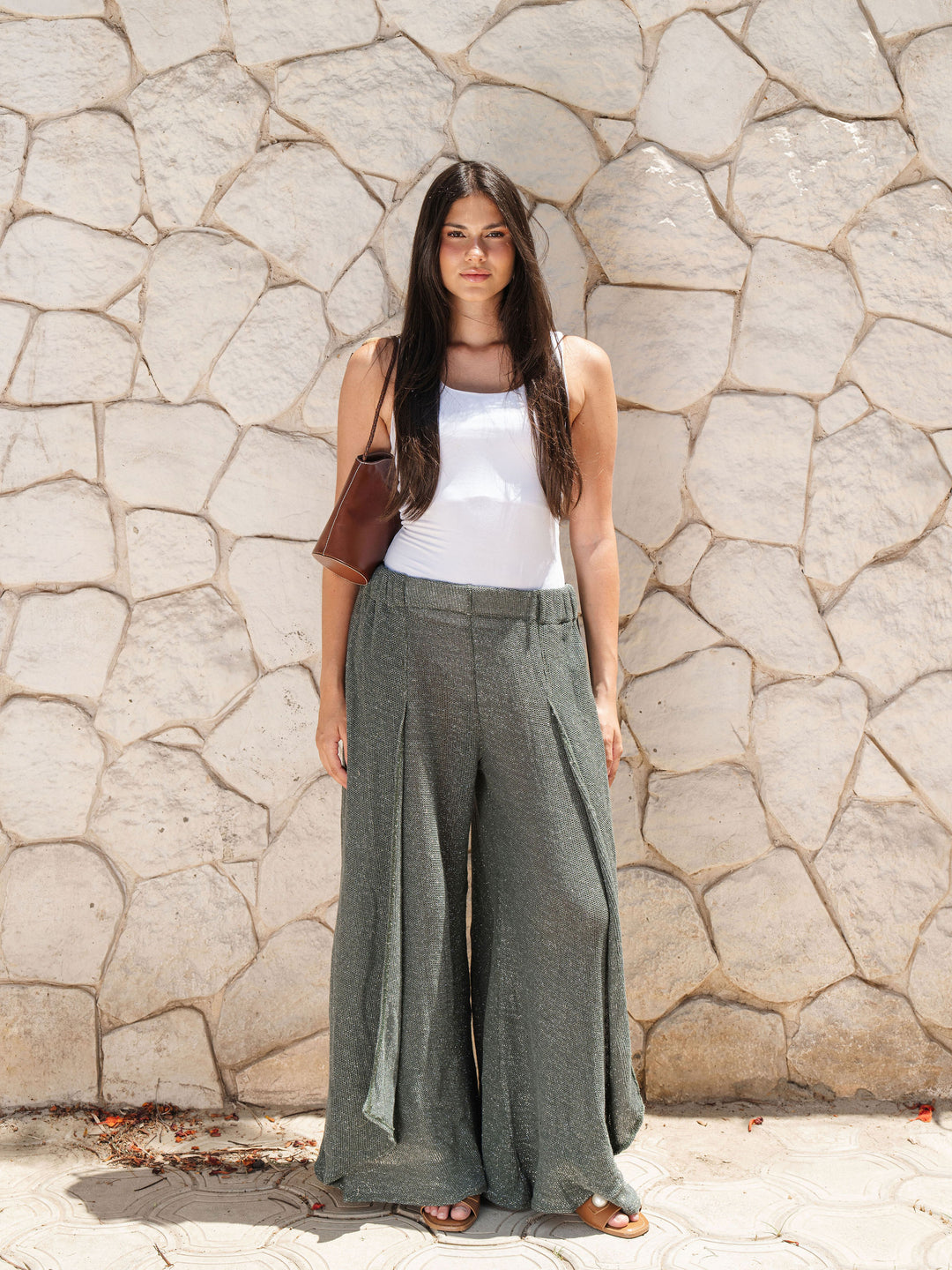 Glam Knit Pants - Olive