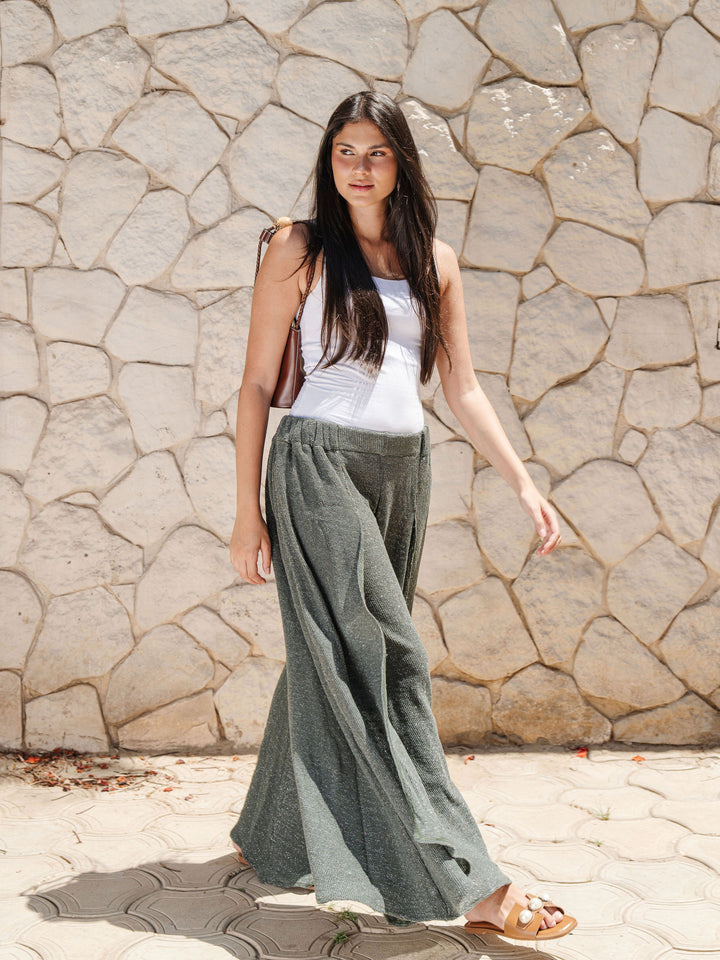 Glam Knit Pants - Olive