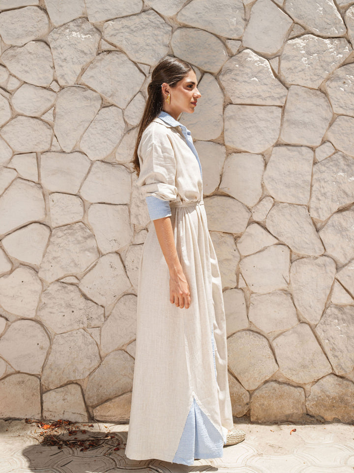 Belted Maxi Shirt Dress