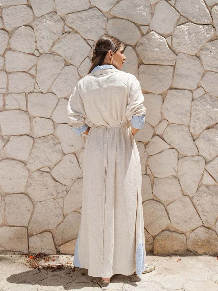 Belted Maxi Shirt Dress