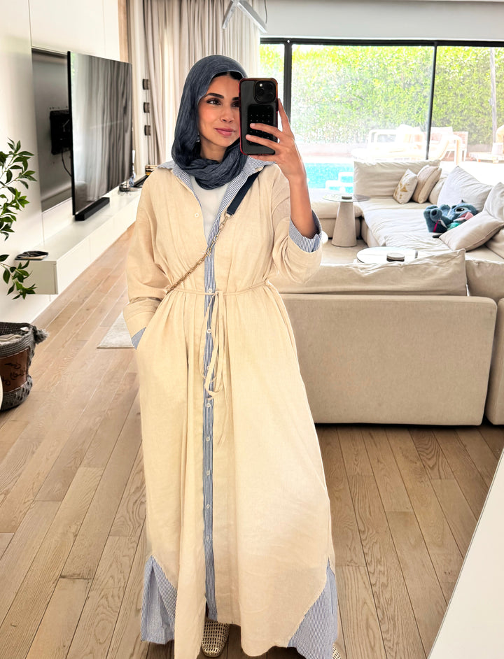 Belted Maxi Shirt Dress