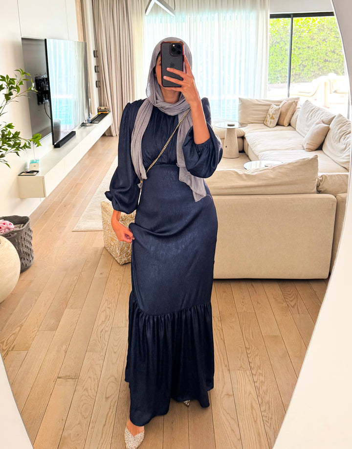 Pearl Sheen Dress - Navy