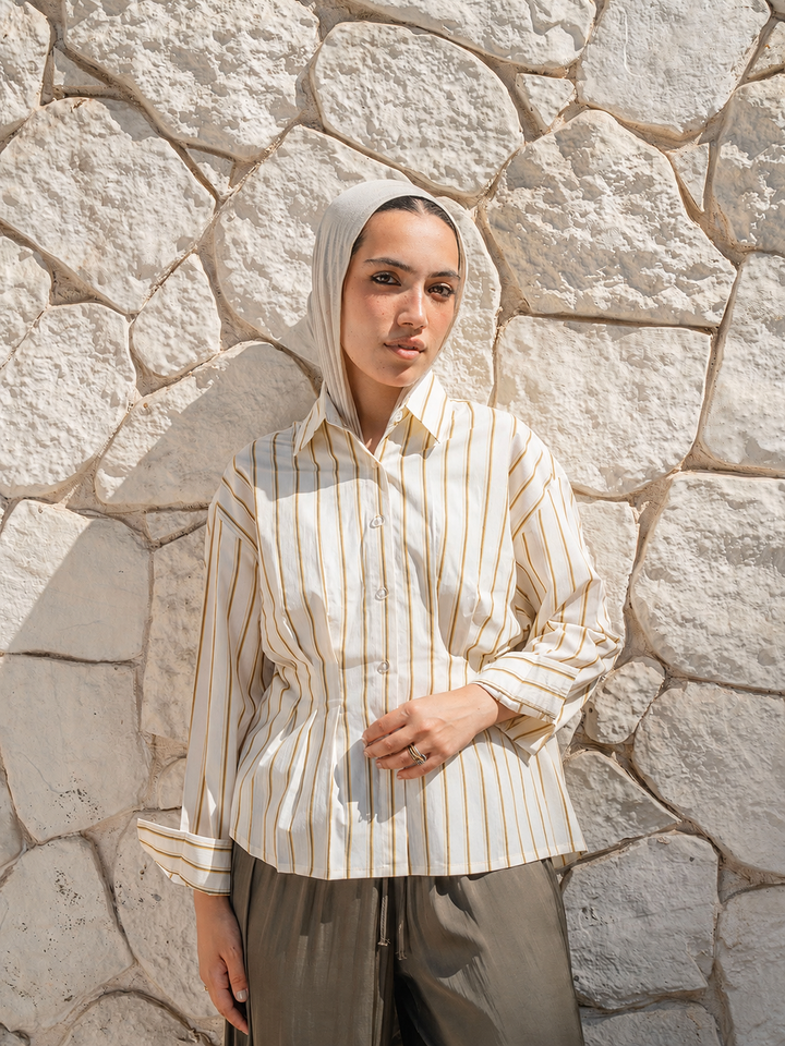 Signature Stripe Shirt - Beige