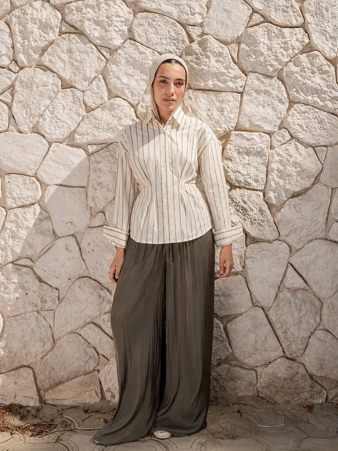 Signature Stripe Shirt - Beige