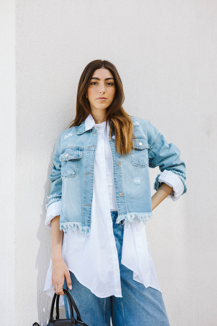 Cropped Fringy Denim