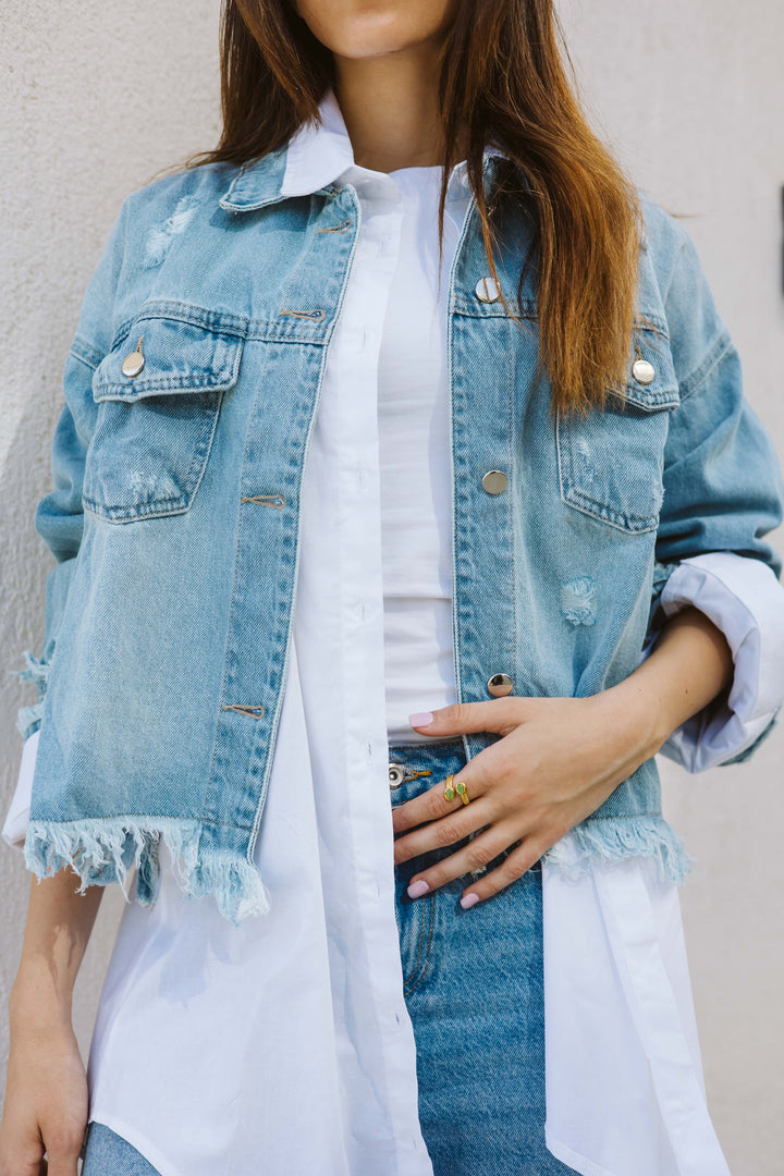 Cropped Fringy Denim