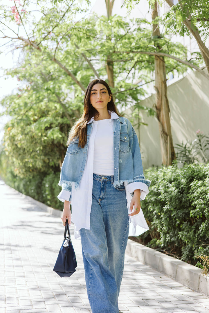 Cropped Fringy Denim