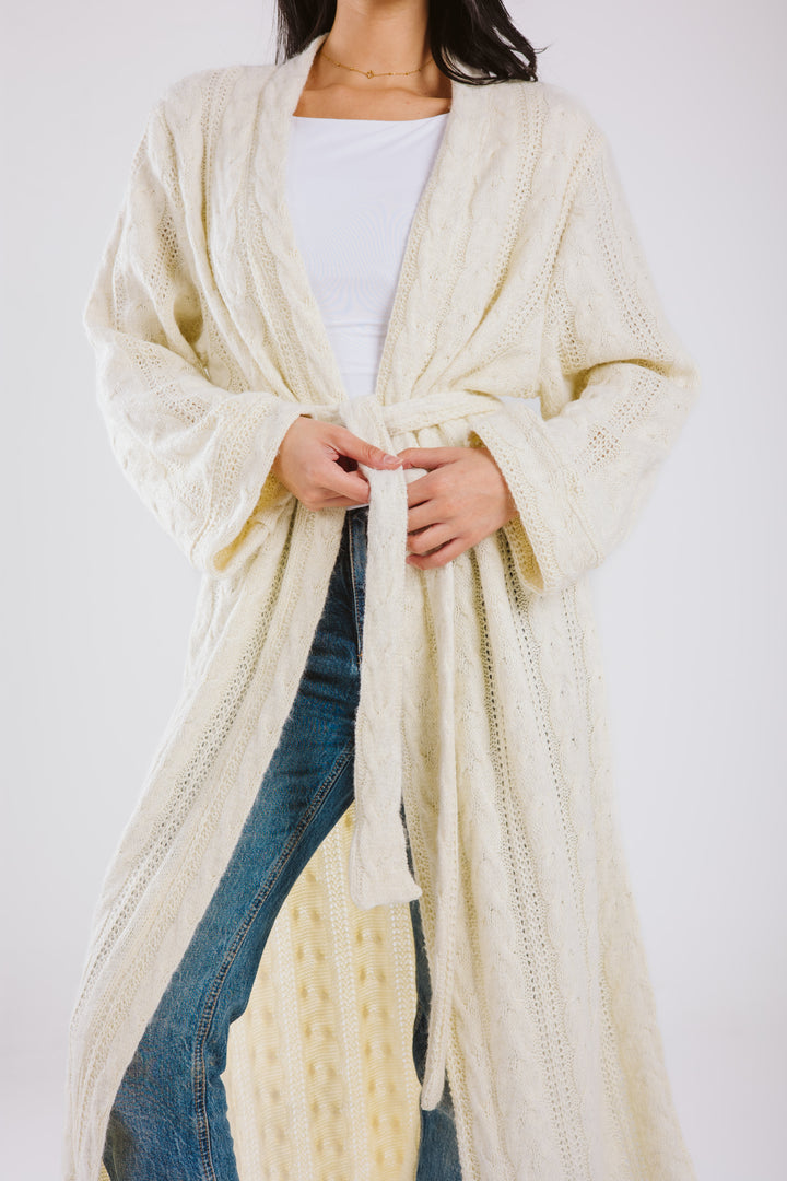 Cable Knit Long Cardigan