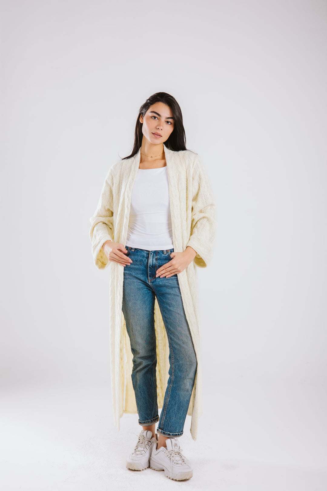 Cable Knit Long Cardigan