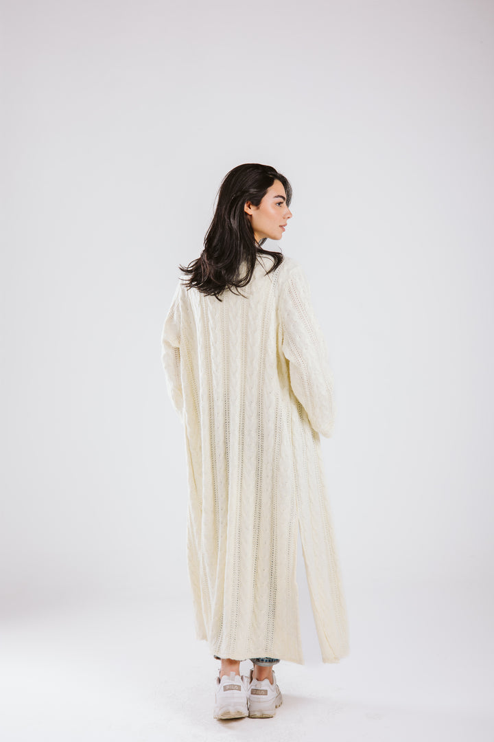 Cable Knit Long Cardigan