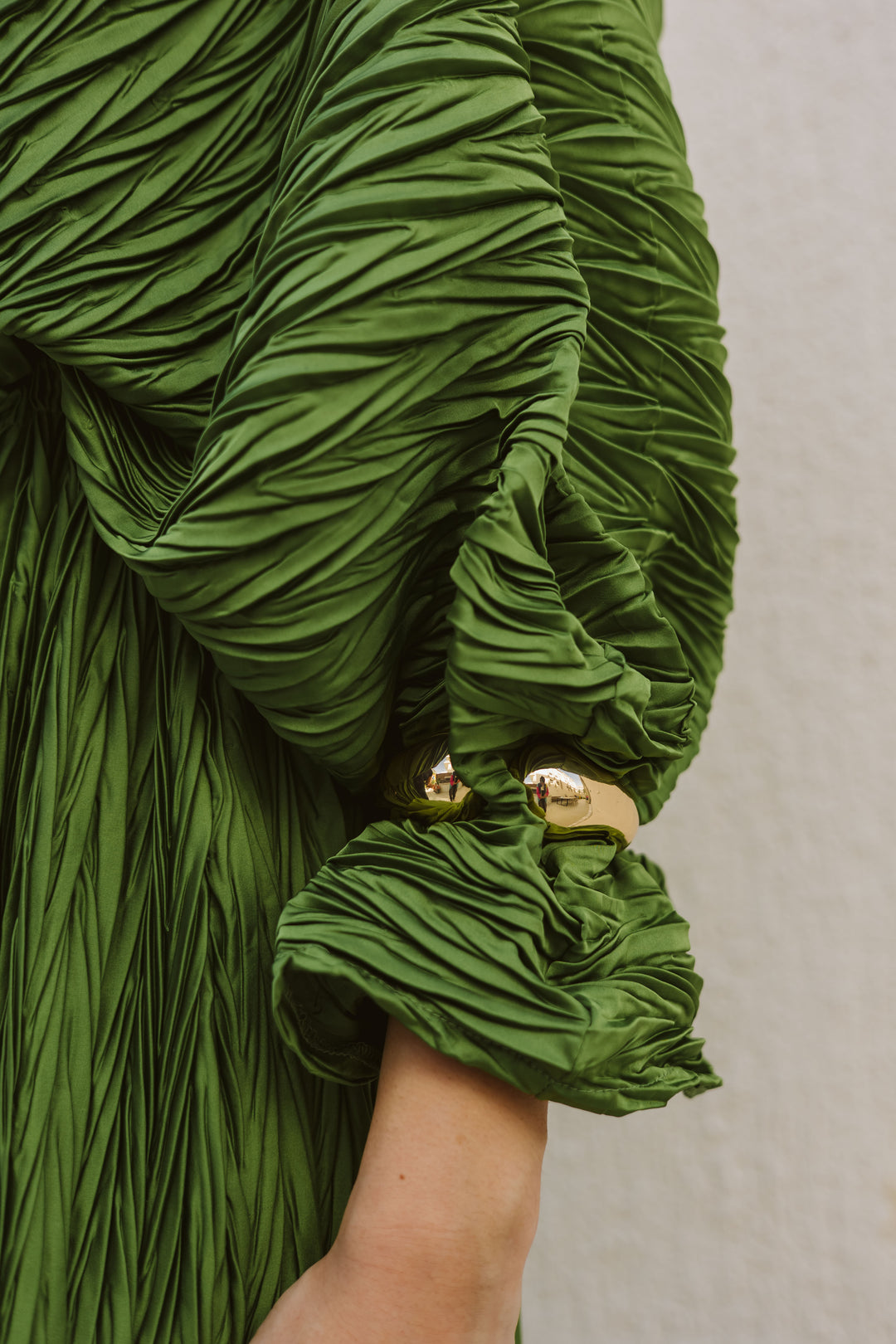 Crimped Satin Dress