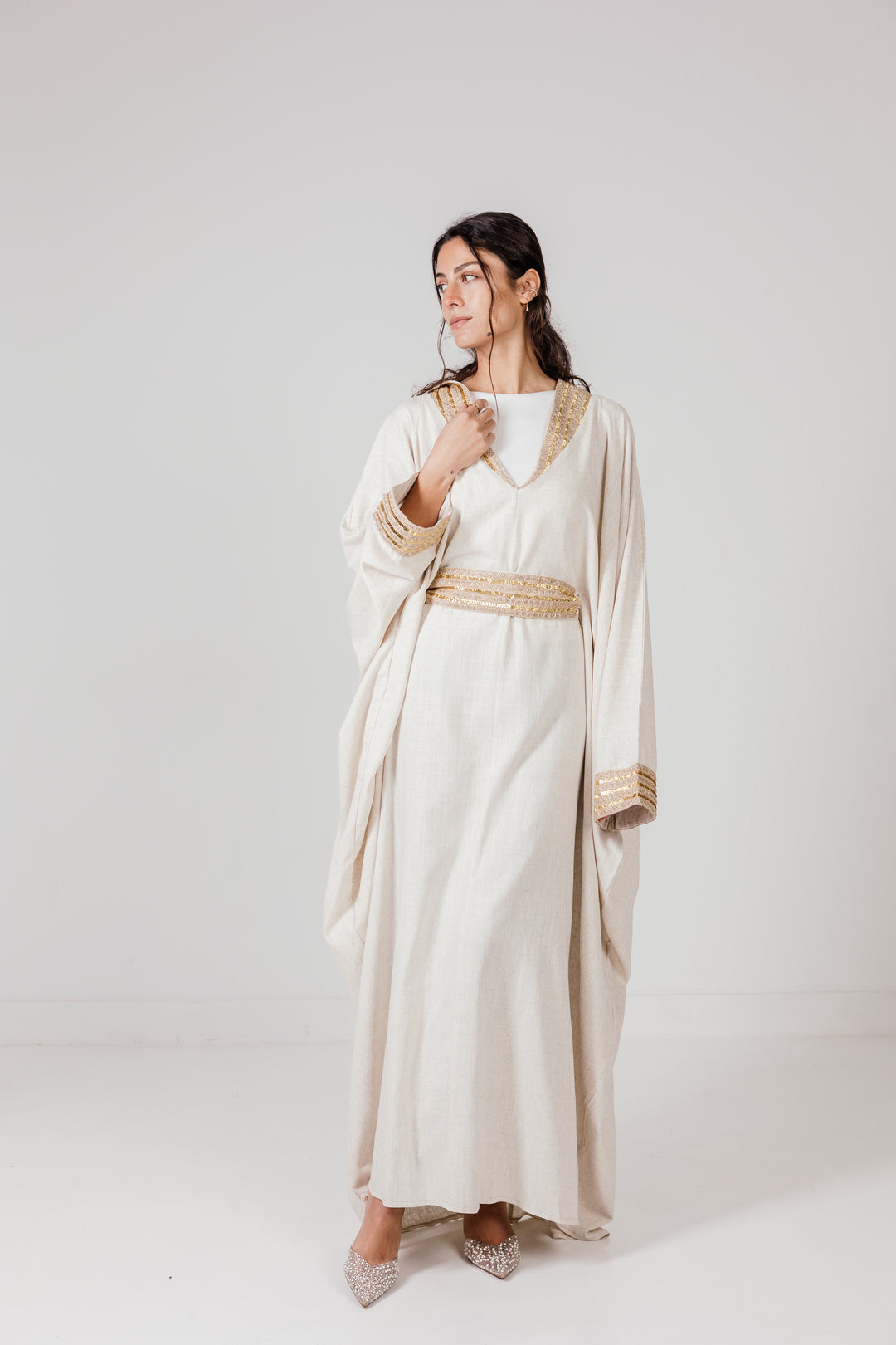 The Embellished Linen Kaftan