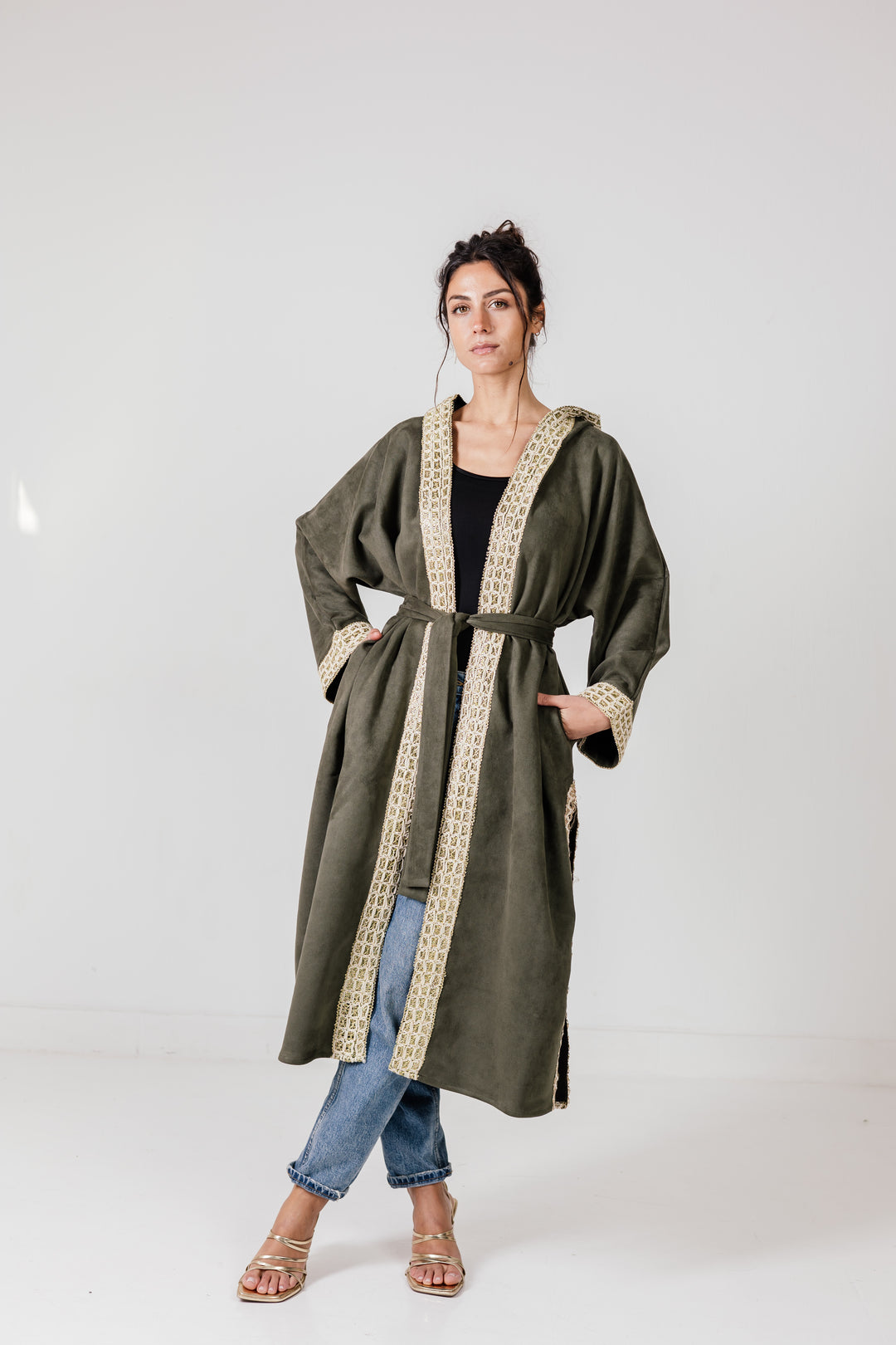 The Hooded Suede Kaftan