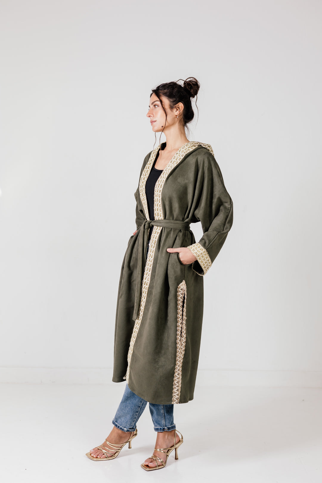 The Hooded Suede Kaftan