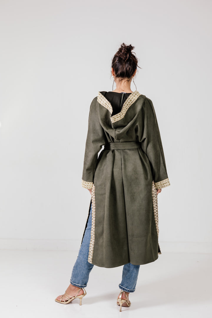 The Hooded Suede Kaftan