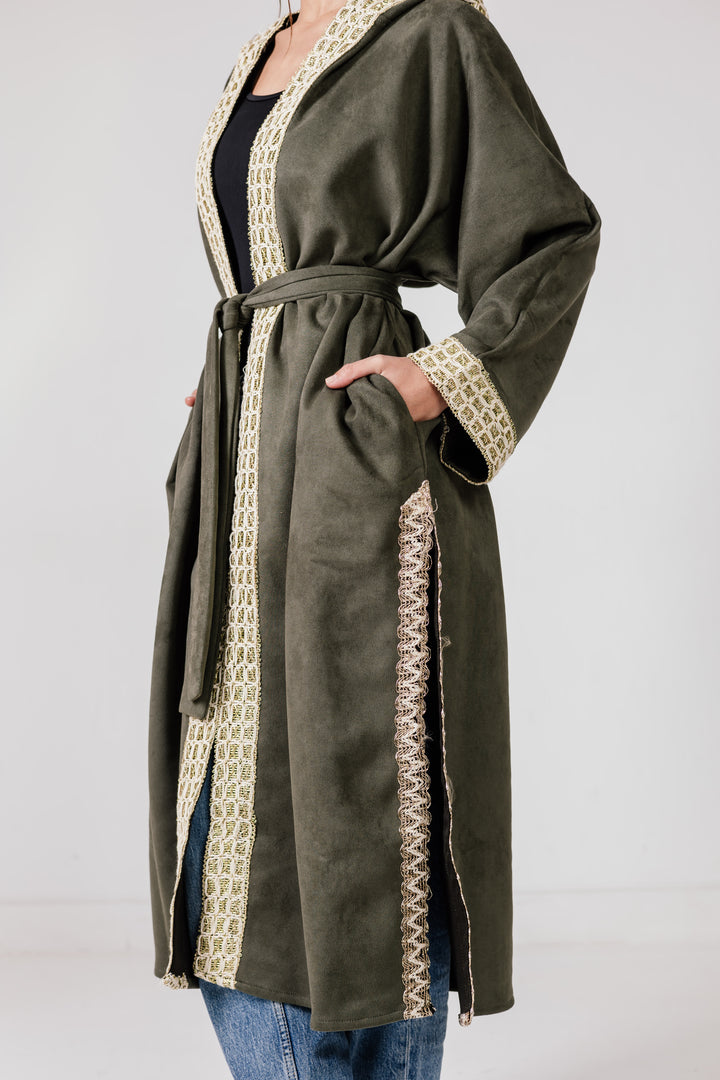 The Hooded Suede Kaftan