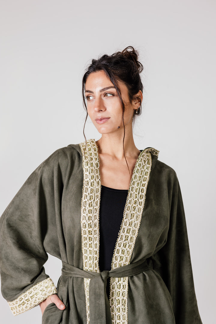 The Hooded Suede Kaftan