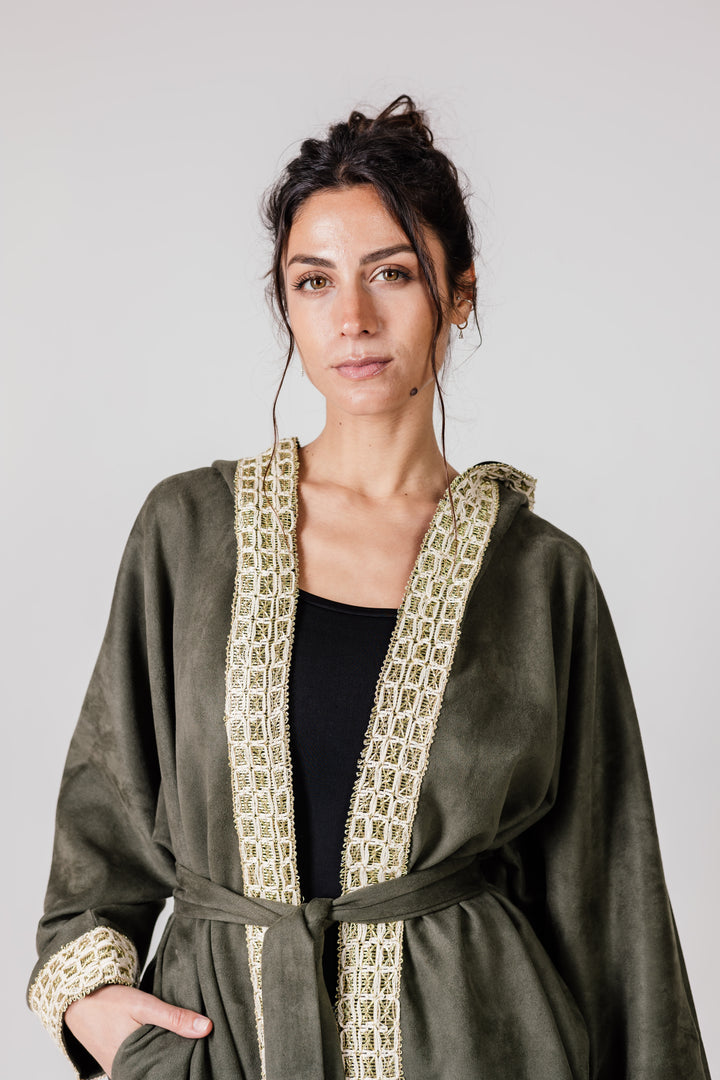 The Hooded Suede Kaftan