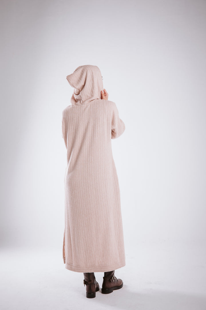 The knitted hoodie dress