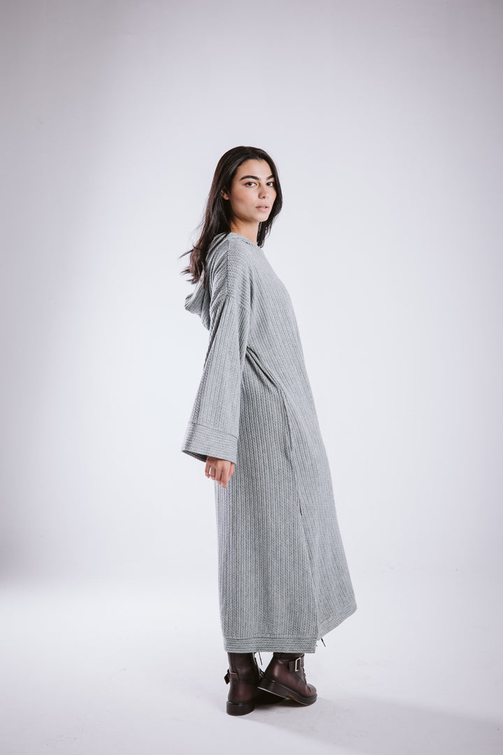 The knitted hoodie dress