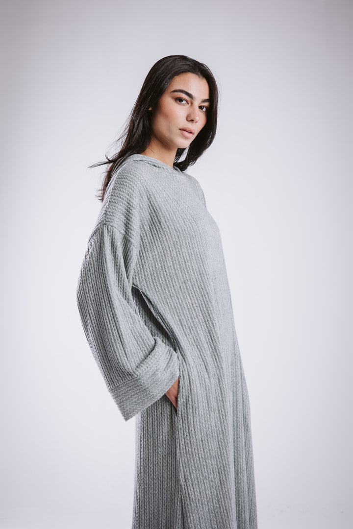 The knitted hoodie dress